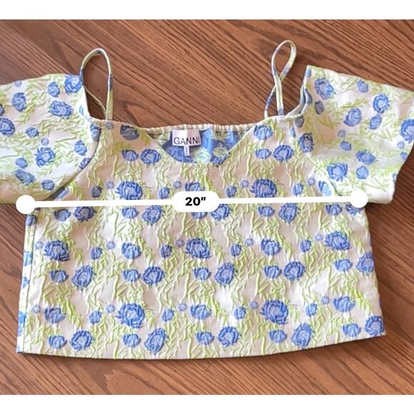Ganni Floral Jacquard Off the Shoulder size 8/10 - Picture 5 of 10